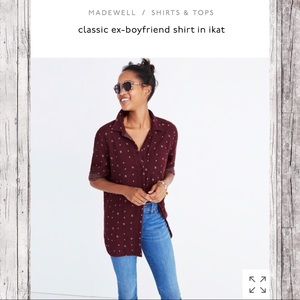 😻 Madewell classic ex-boyfriend shirt in ikat 😻